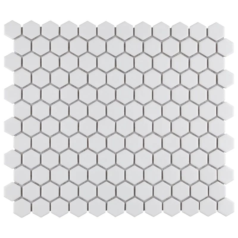 Metro Hex 0.90" x 0.90" Porcelain Mosaic Wall & Floor Tile | Wayfair Professional