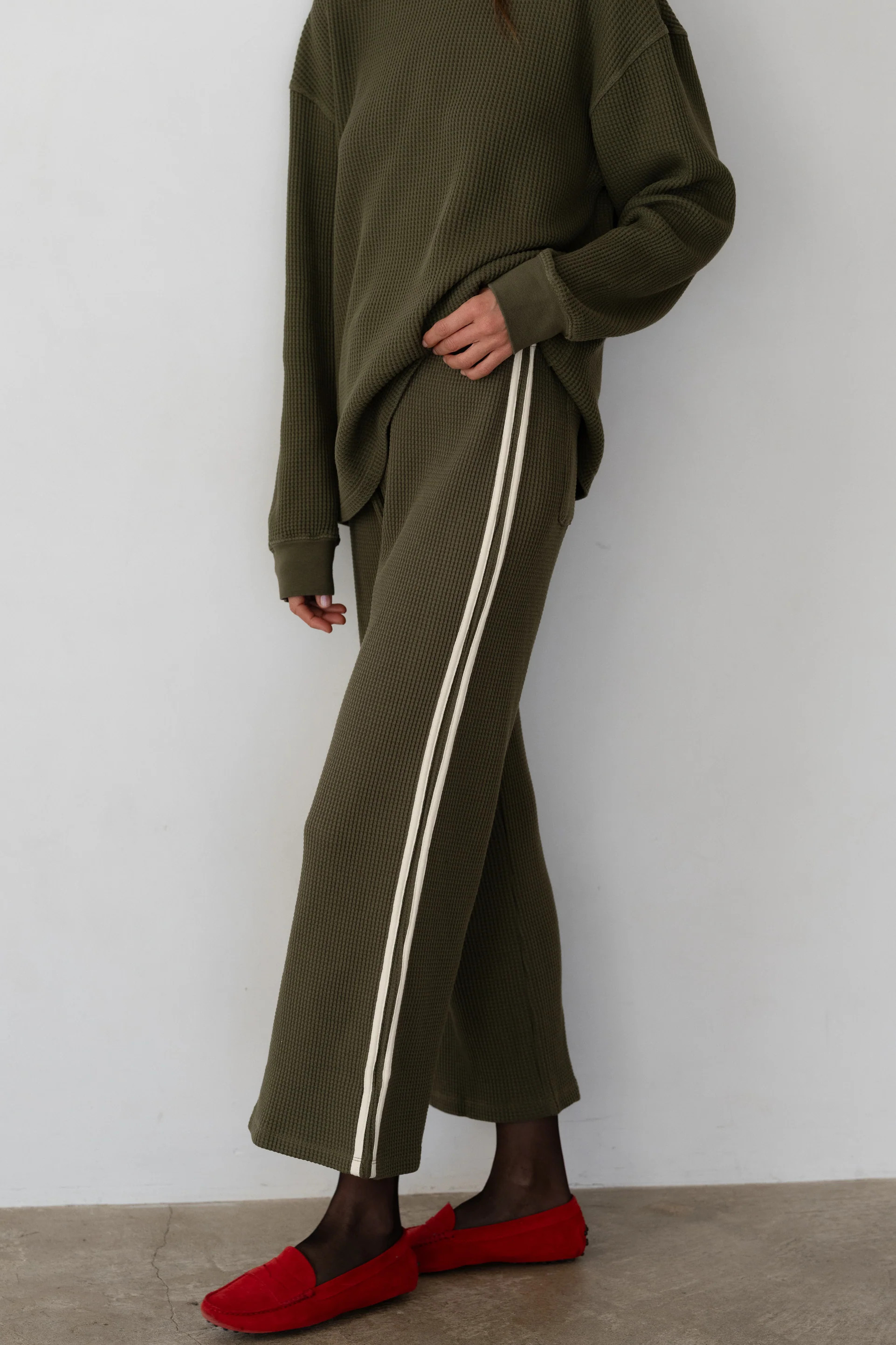 The Thermal Crop Stripe Pant | DONNI.