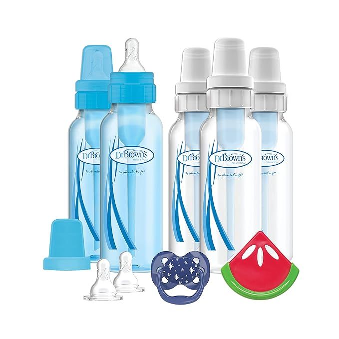 Dr. Brown's Natural Flow Anti-Colic Baby Bottle Newborn Gift Set with Level 2 Nipples, Coolees So... | Amazon (US)