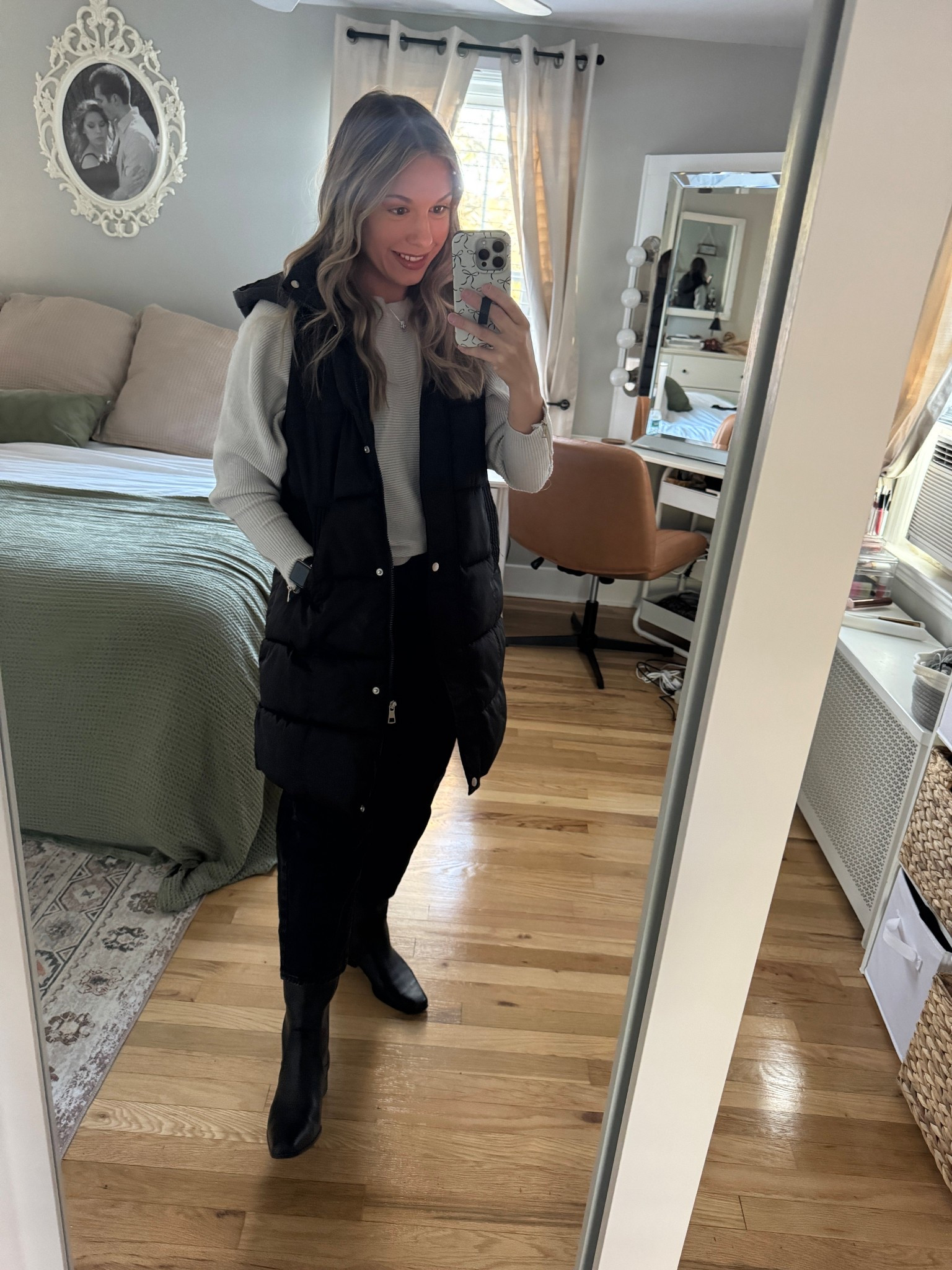 Easy fall outfit you can throw on and still look cute for drop-off or errands 🙌🏼
Sweater- small 
Vest- small 
Jeans- 2 petite 
Boots-true to size 
#momstyle #ootd #fallfashion #fallstyle #sweaterweather 

#LTKU #LTKStyleTip #LTKFindsUnder50