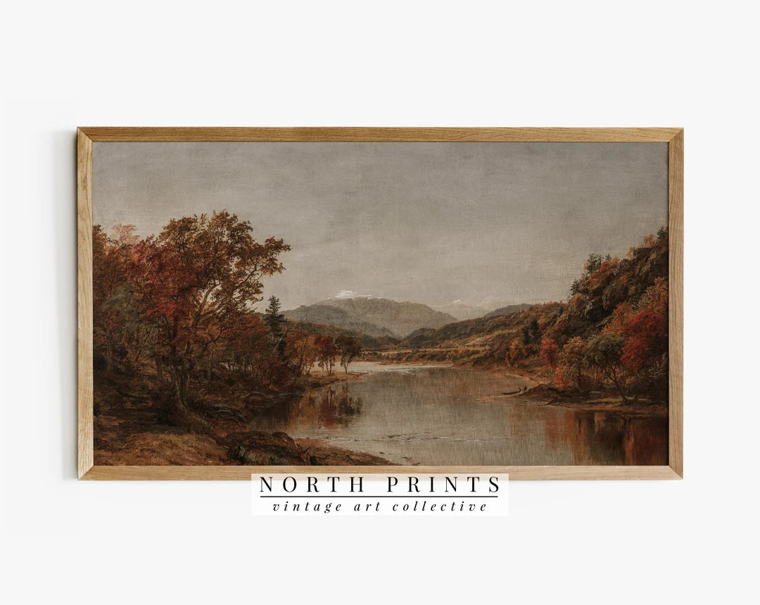 Fall Frame TV Art Vintage Autumn Landscape Oil Painting Art - Etsy | Etsy (US)