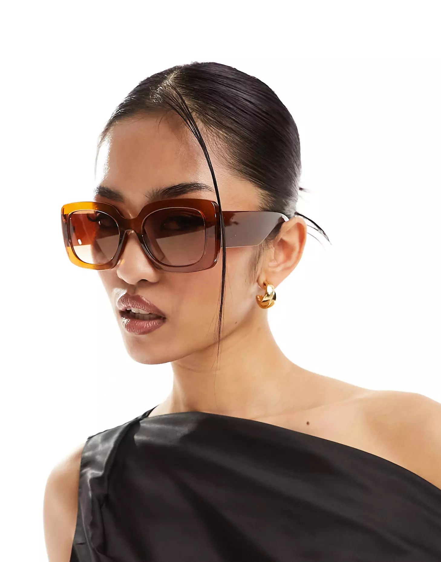 Jeepers Peepers chunky square sunglasses in brown | ASOS (Global)