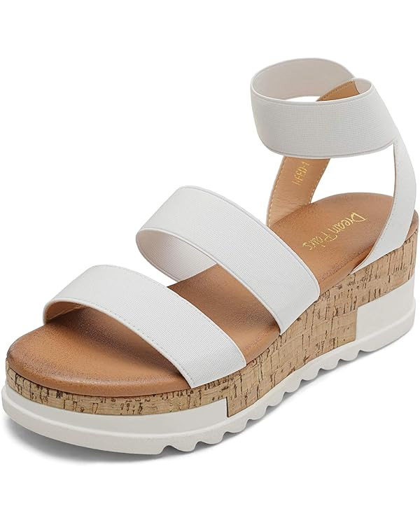 DREAM PAIRS Women's Open Toe Ankle Strap Casual Flatform Platform Sandals | Amazon (US)