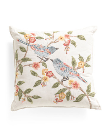18x18 Floral Birds Pillow | TJ Maxx