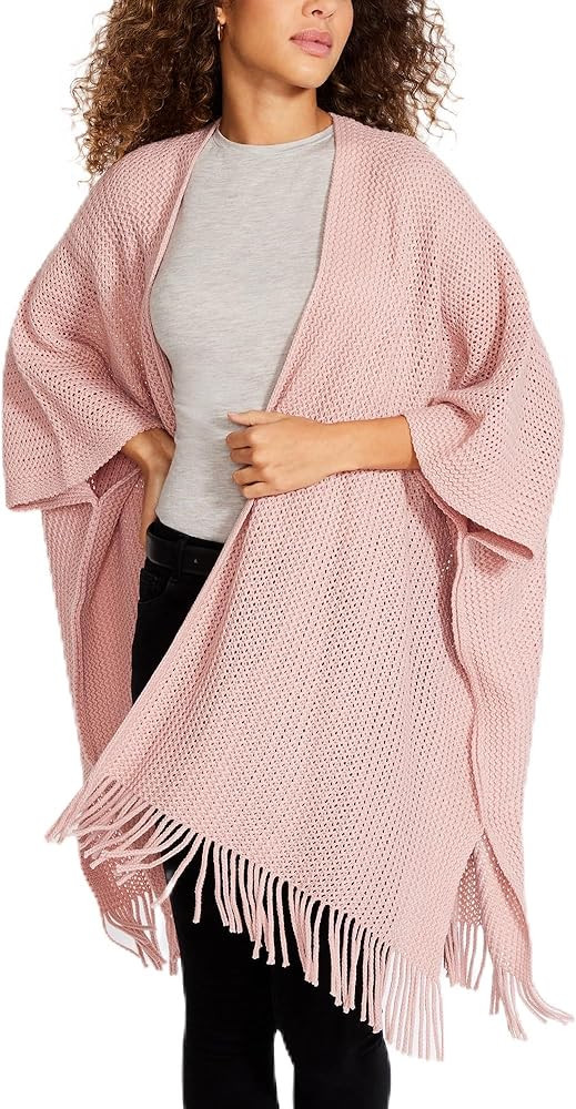 Steve Madden womens Steve Madden Women's Open Weave Knit Ruana | Amazon (US)