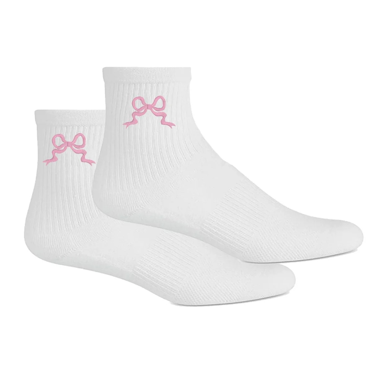 Embroidered 'Ribbon Bow' Crew Socks | United Monograms