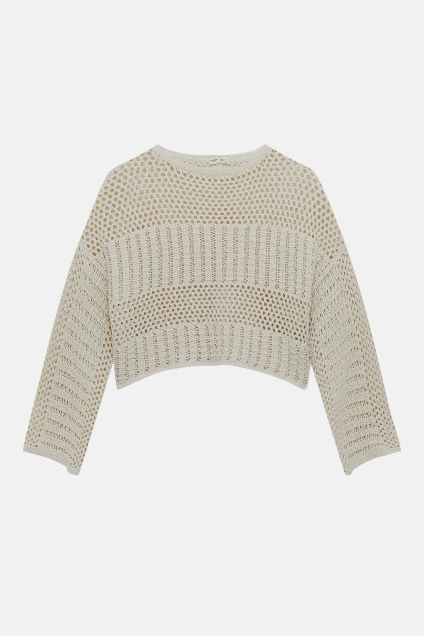Long sleeve crochet sweater | PULL and BEAR UK