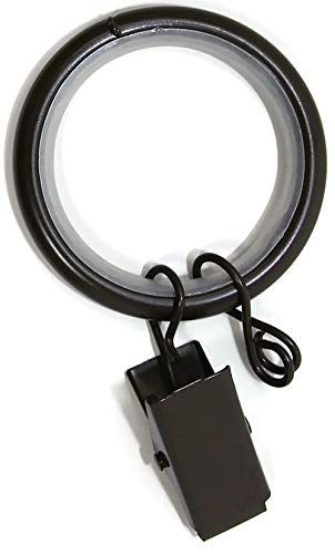 Urbanest 1.25" Quiet Smooth Drapery Curtain Rod Rings for 1" Rod with Clips, Eyelets and Nylon Inser | Amazon (US)