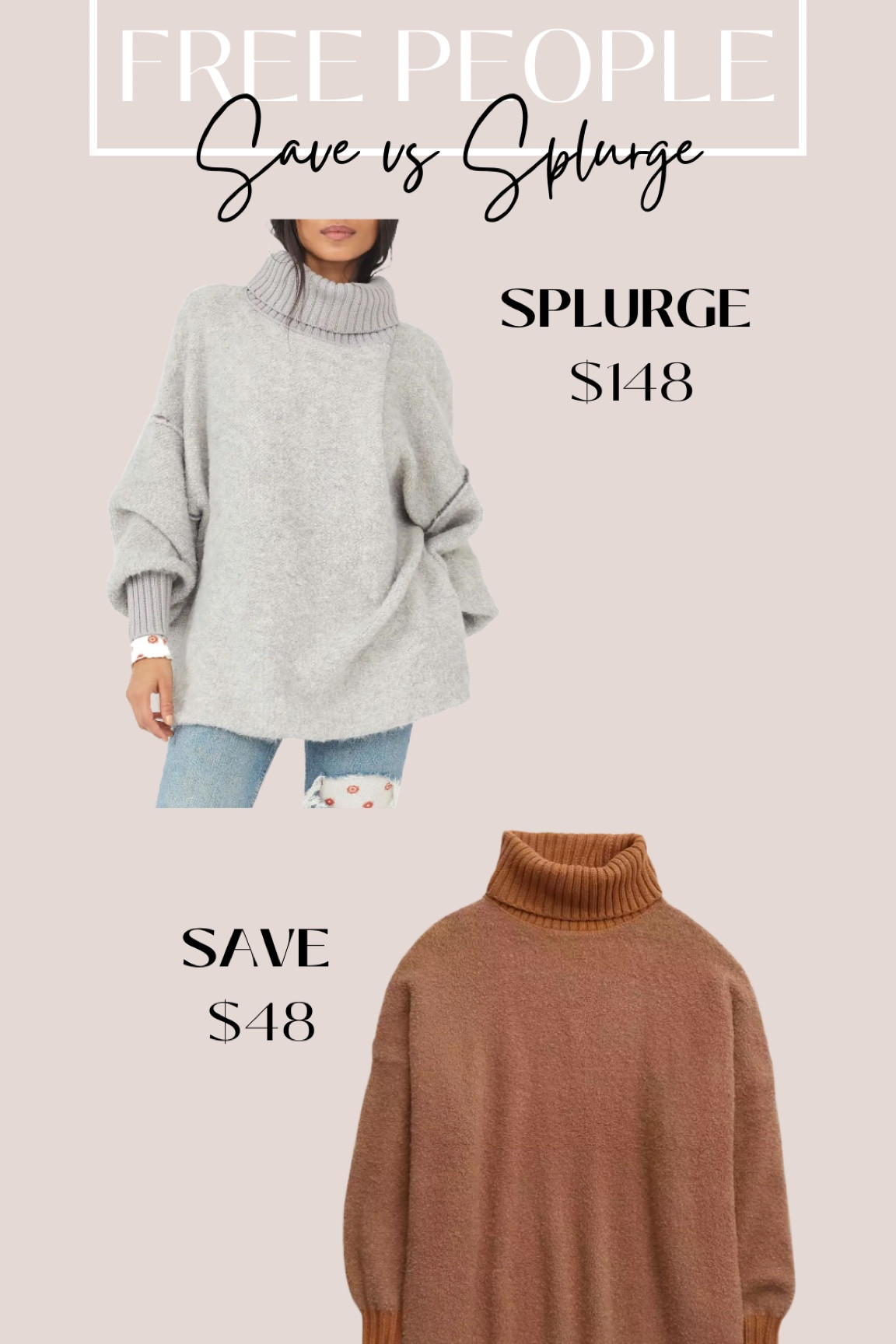 Free people save vs splurge! 

#LTKGiftGuide #LTKSeasonal #LTKstyletip