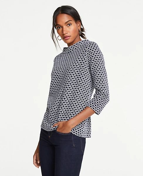 Chain Link Mock Neck Top | Ann Taylor (US)