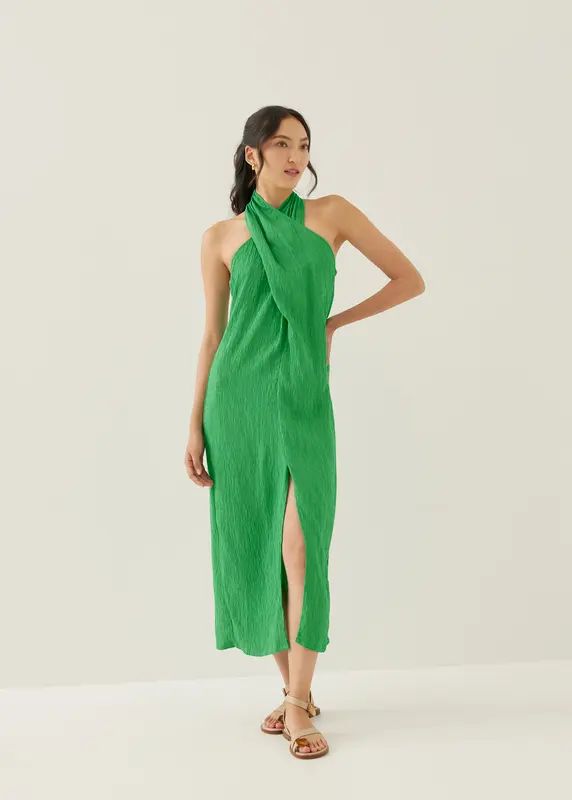 Morgann Column Wrap Maxi Dress | LOVEBONITO SINGAPORE PTE LTD