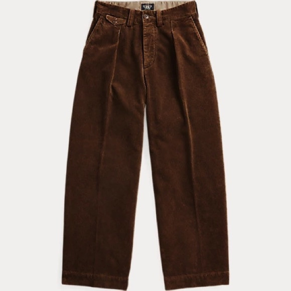 Double R Lauren RR Lauren Cropped Corduroy Wide-Leg Pant medium brown 27 | Poshmark