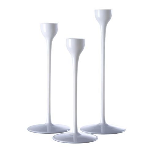 Ikea Blomster Candlestick, Glass, White, Set of 3 | Amazon (US)