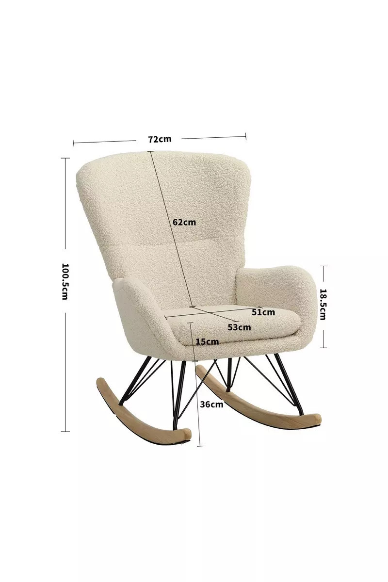 Modern Faux Wool Rocking Chair | Debenhams UK