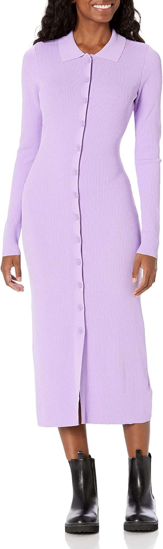 The Drop Women's Jaxon Rib Button Down Sweater Dress | Amazon (US)
