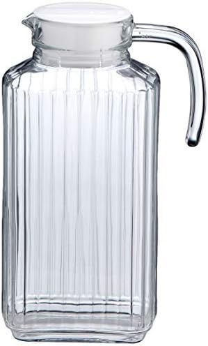Amazon Basics Glass Pitcher with Lid and Handle, Lead-Free Glass Beverage Jug, 57-Ounce (0.45 Gallon | Amazon (US)
