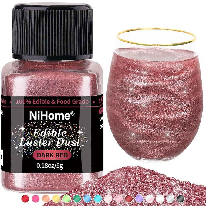NiHome Edible Food-Grade Glimmer Powder Glitter Luster Dust Metallic Food Decorating Sprinkle Gli... | Amazon (US)