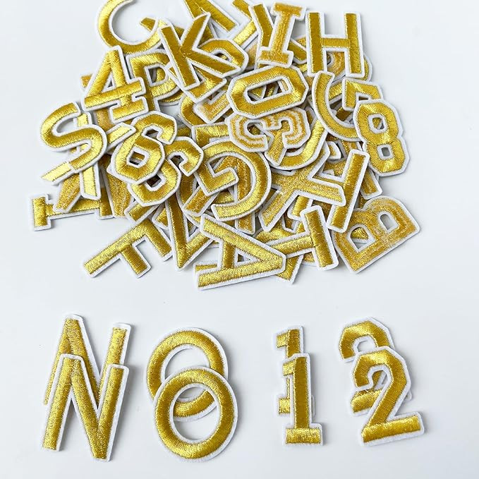 Jongdari 75pcs Iron On Letters and Numbers Patches for Clothing, 1.5" Embroidery Alphabet Letterm... | Amazon (US)