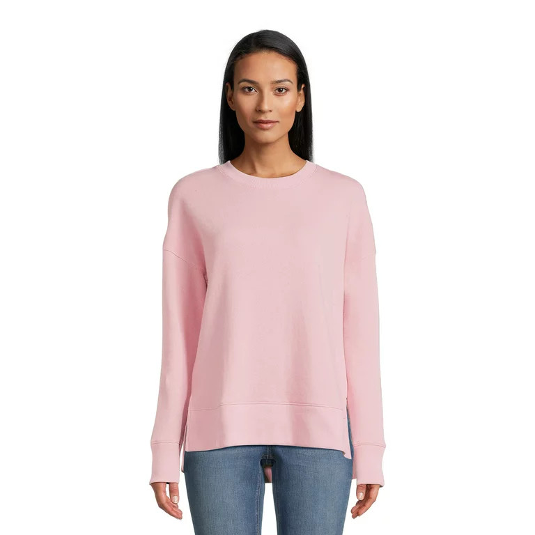 Time and Tru Women's High Low Pullover Sweatshirt, Sizes S-3XL | Walmart (US)