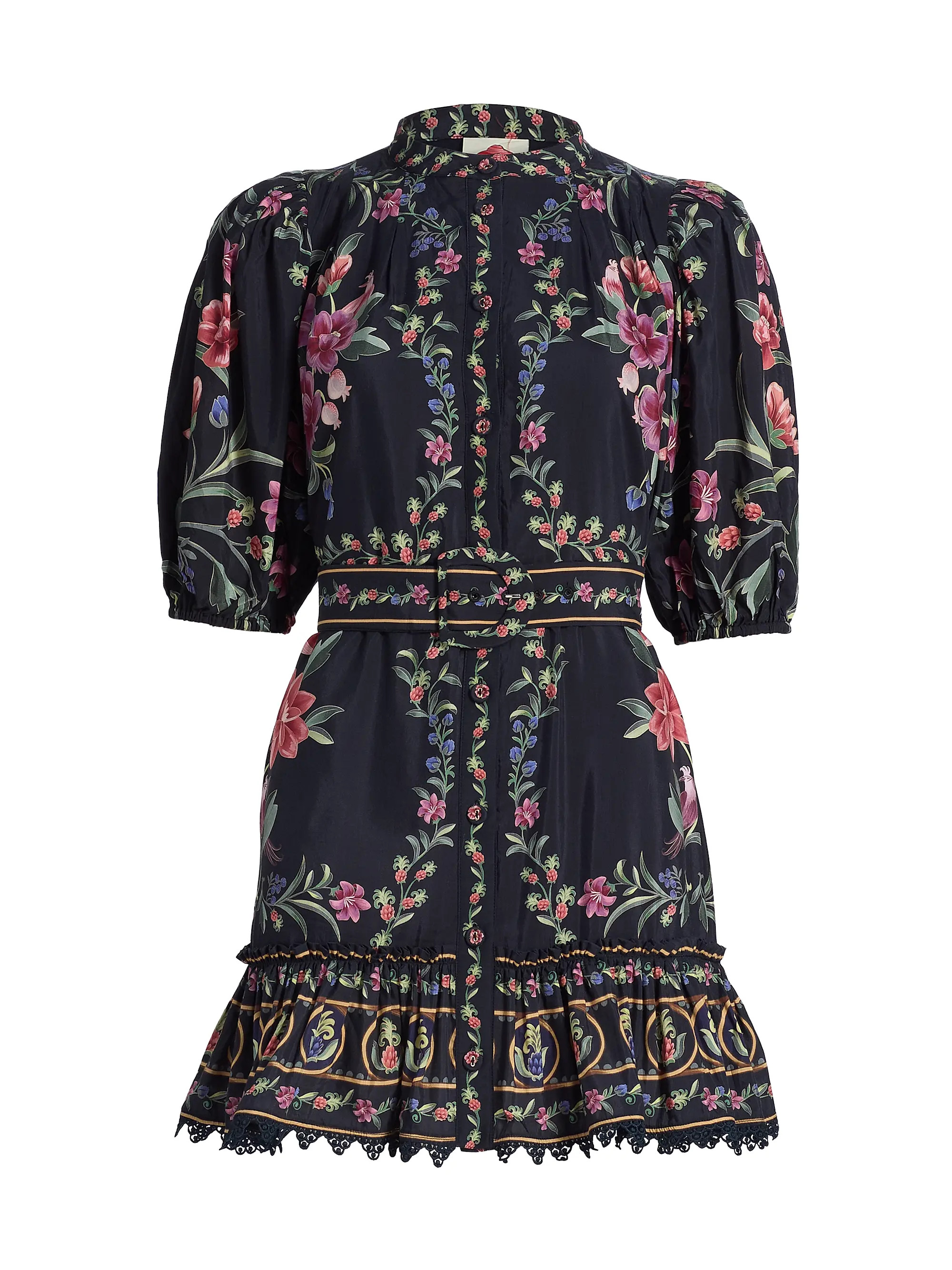 Belle Garden Floral Cotton-Blend Minidress | Saks Fifth Avenue