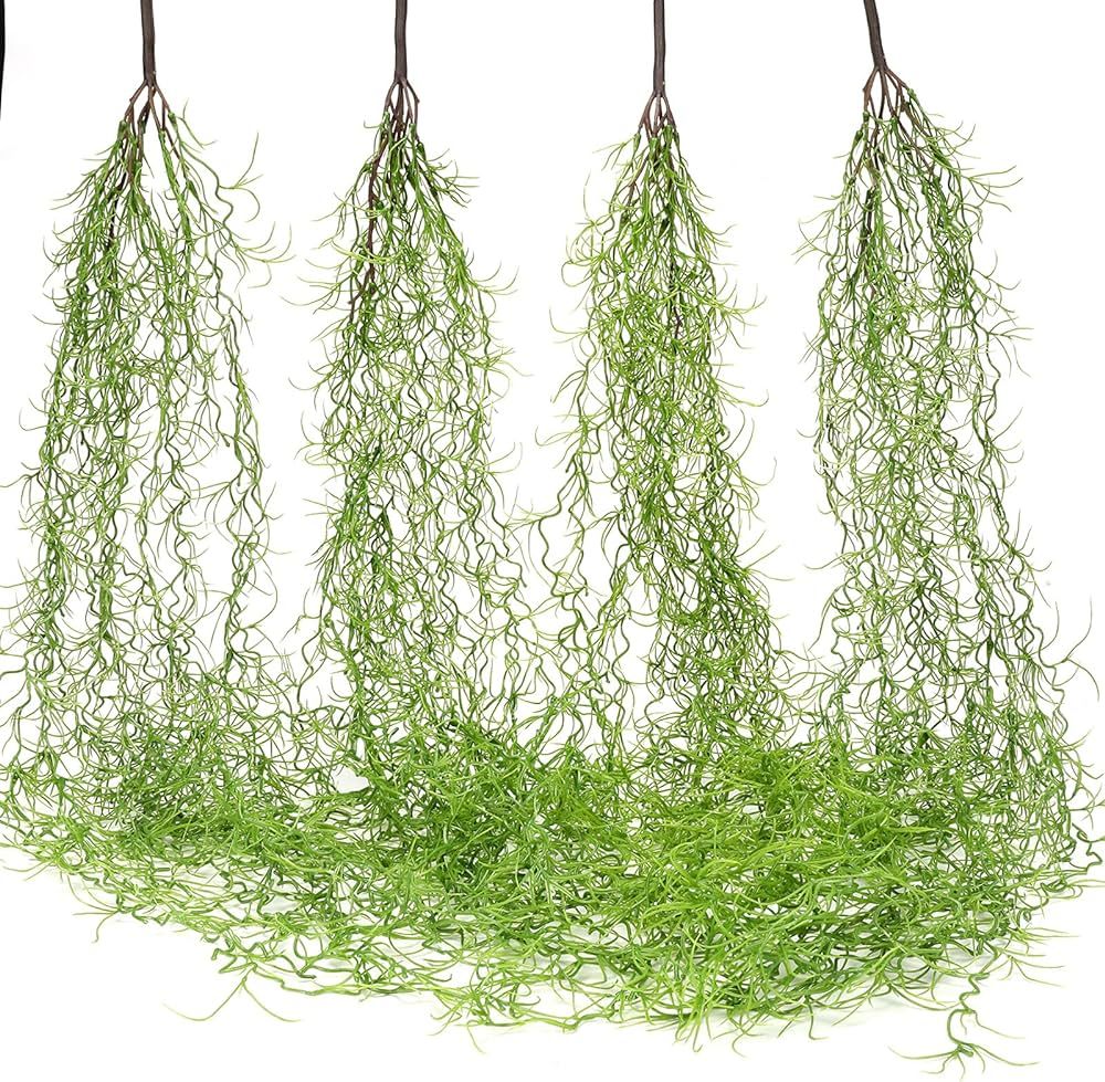 Artificial Vines Moss Faux Greenery Moss for Potted Plants Realistic Spanish Moss Hanging Plants ... | Amazon (US)