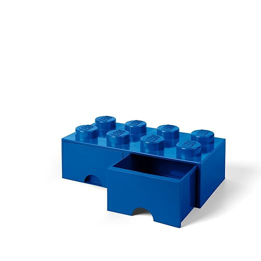 Room Copenhagen LEGO Brick Drawer, 8 Knobs, 2 Drawers, Stackable Storage Box, Bright Blue (400617... | Amazon (US)