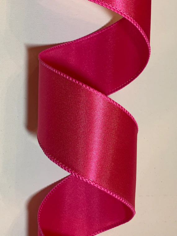 2.5 Fuchsia Satin Wired Ribbon  Wired Edges  10 Yard | Etsy | Etsy (US)