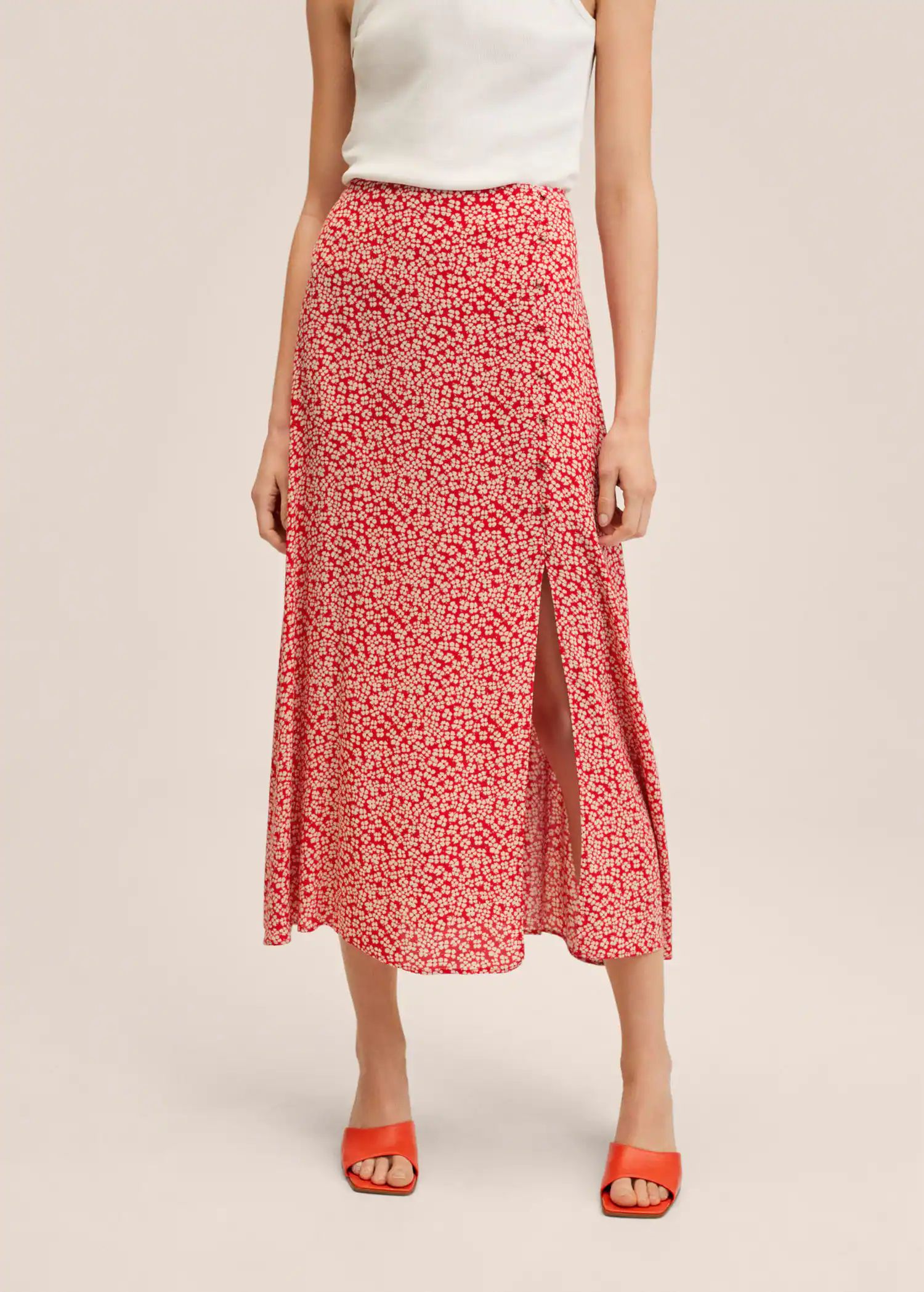 Slit floral skirt | MANGO (US)