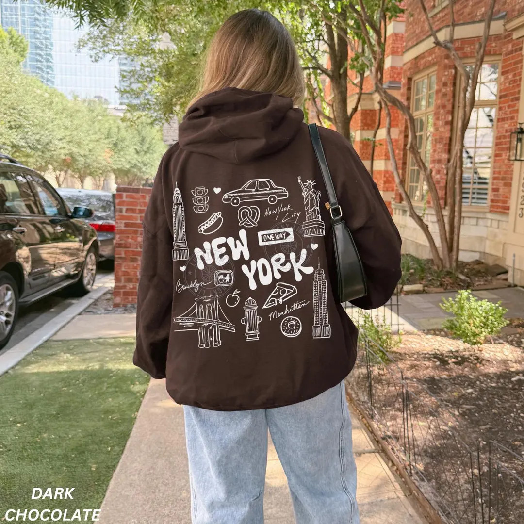New York Hoodie, NYC Hoodie, New York City Sweatshirt, Travel Shirt, Vacation Shirt for Women, Wo... | Etsy (US)