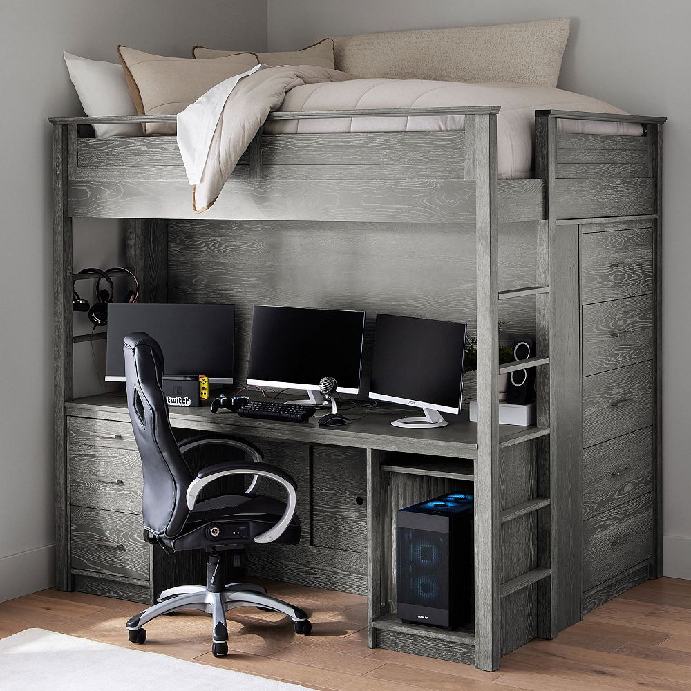 Sleep &amp; Study® Full Gaming Loft Bed | Pottery Barn Teen