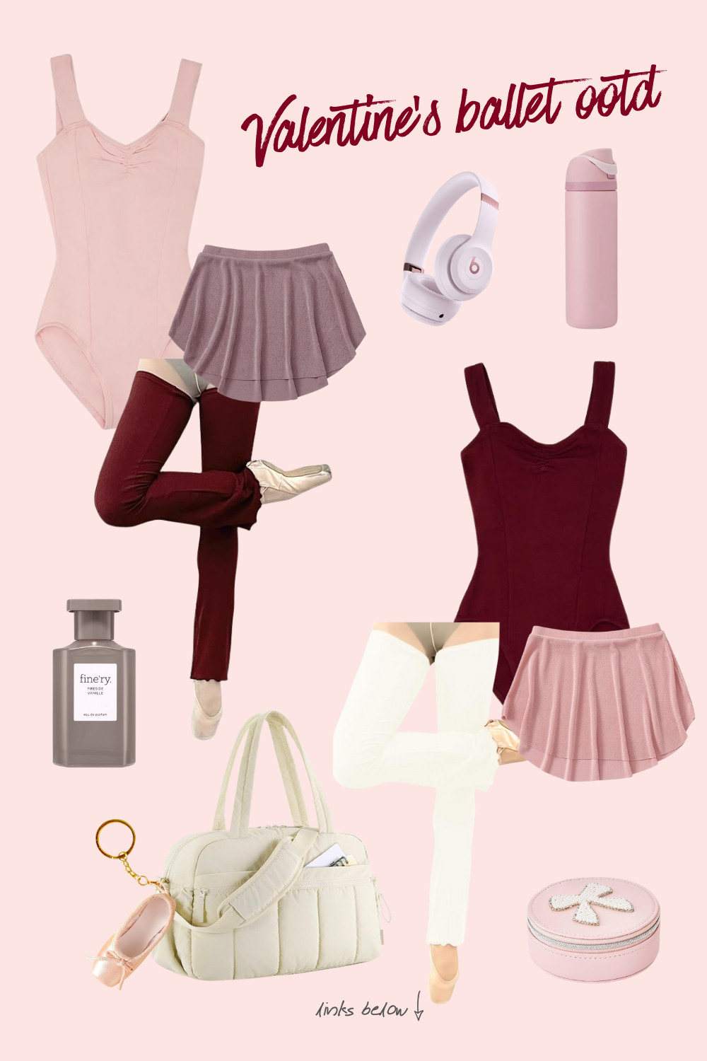 Soft, romantic Valentine’s ballet class outfit inspo 💕🩰 This pink balletcore edit features classic leotards, wrap skirts, leg warmers, ballet flats, and cozy studio accessories for a dreamy Valentine’s Day workout look.
Perfect for ballet class, barre, pilates, or anyone loving the balletcore aesthetic this season. Feminine, elegant, and Pinterest-perfect — these are outfits you’ll want to save and shop. 

 #LTKfitnessgoals #LTKActive #LTKFindsUnder50