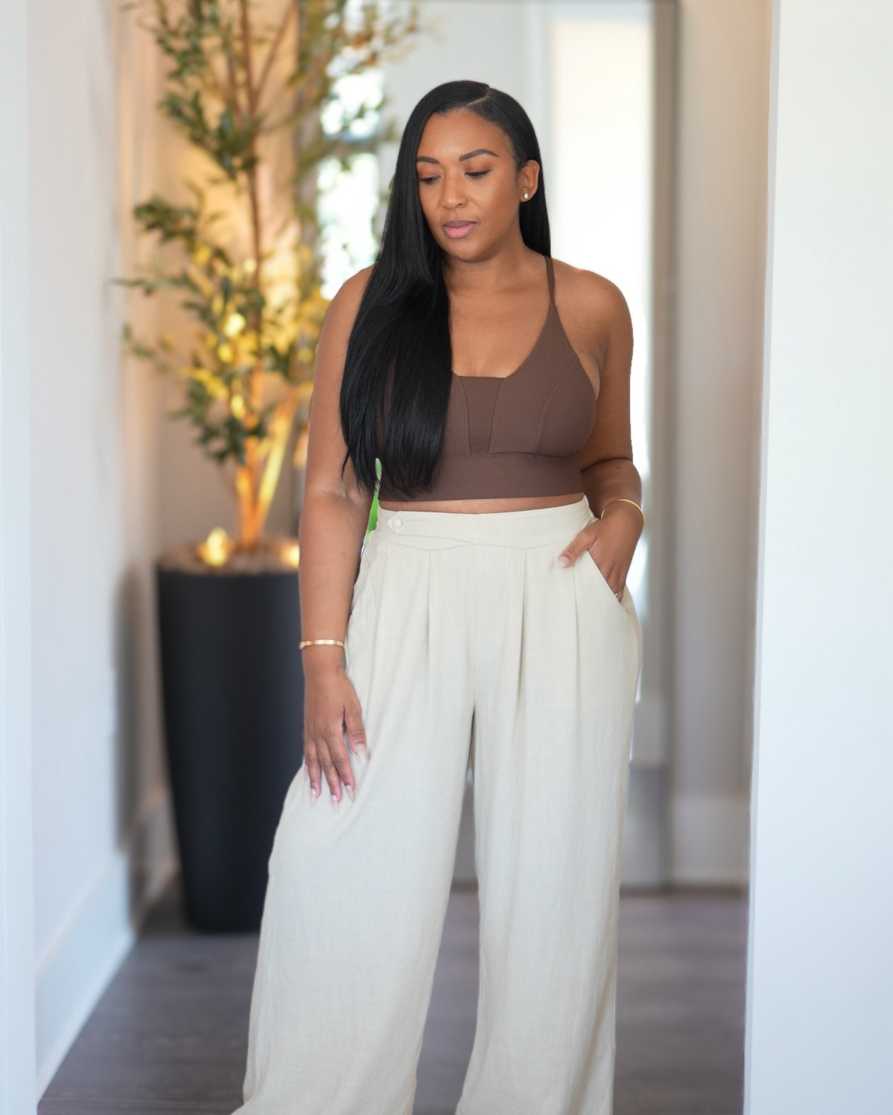 Elevated Casual Summer Outfit
Linen Blend Pants (Size: M)
Sports Bra Tank (Size:M) is from Old Navy. This particular one is sold out, but I did link a similar one below

#LTKStyleTip #LTKMidsize #LTKOver40