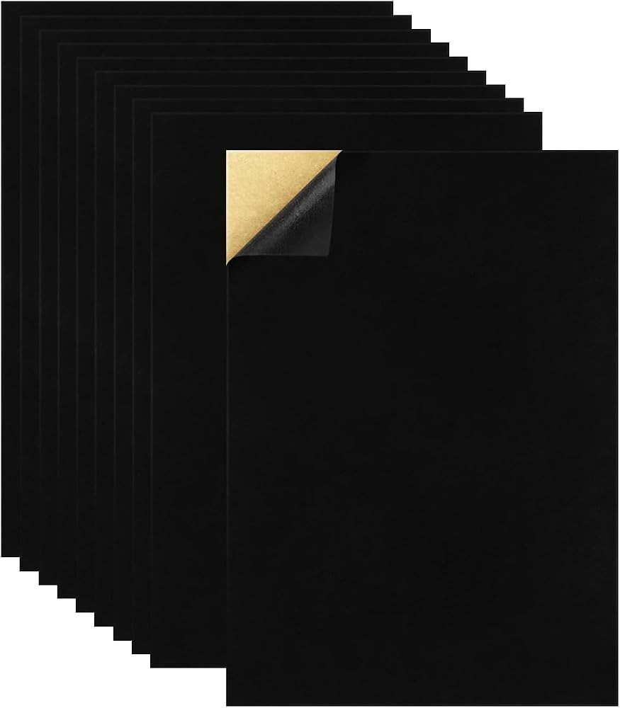 10 PCS Self Adhesive Felt Sheets, 8.3" x 11.8" Velvet Flock Backing Paper Liner Felt Wallpaper fo... | Amazon (US)