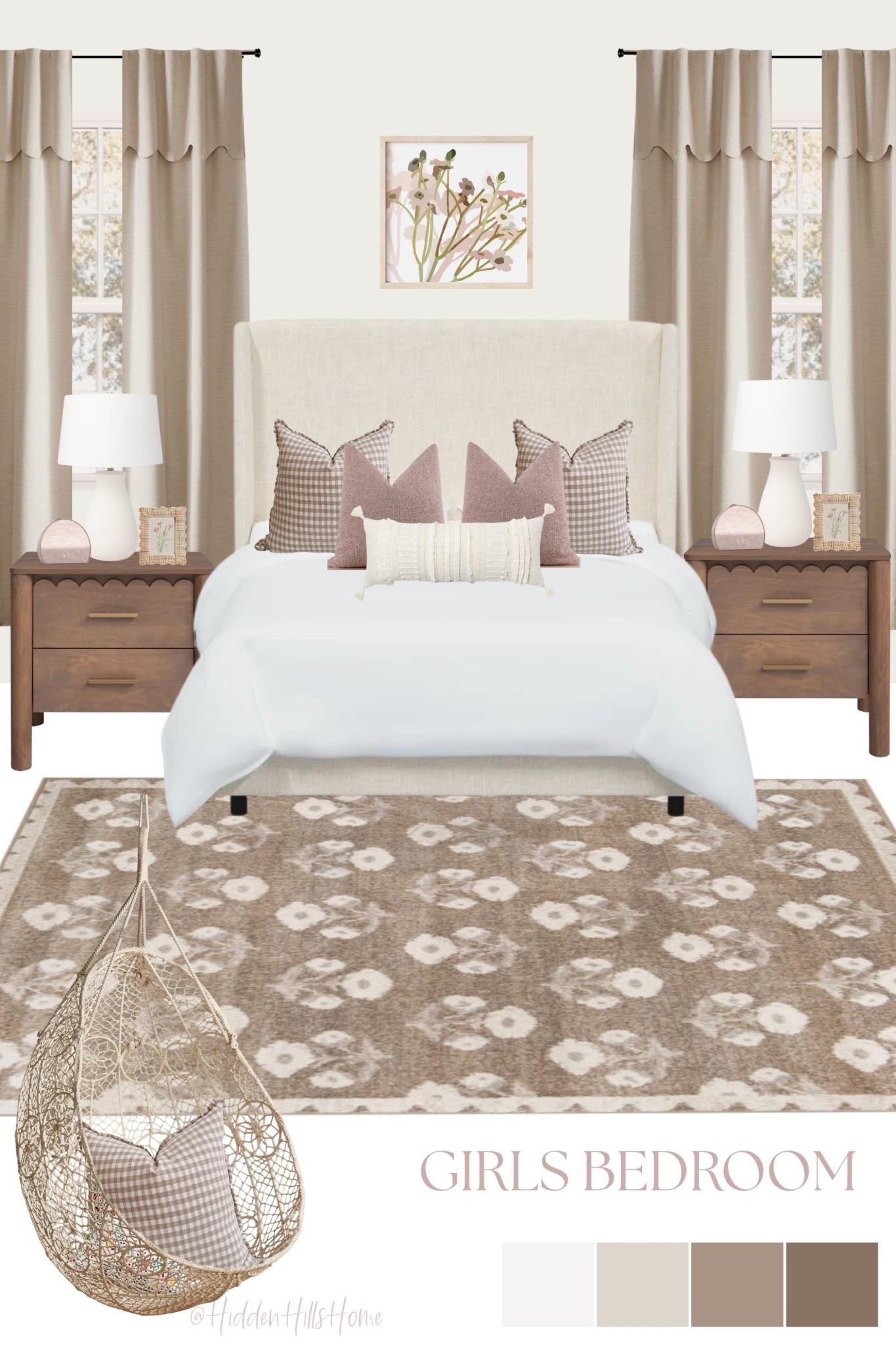 Girls room decor mood board, Tween or teen girls bedroom design, cute girls room decor ideas, Tilly bed, nightstands, home decor #bedroom

#LTKHome #LTKSaleAlert #LTKKids