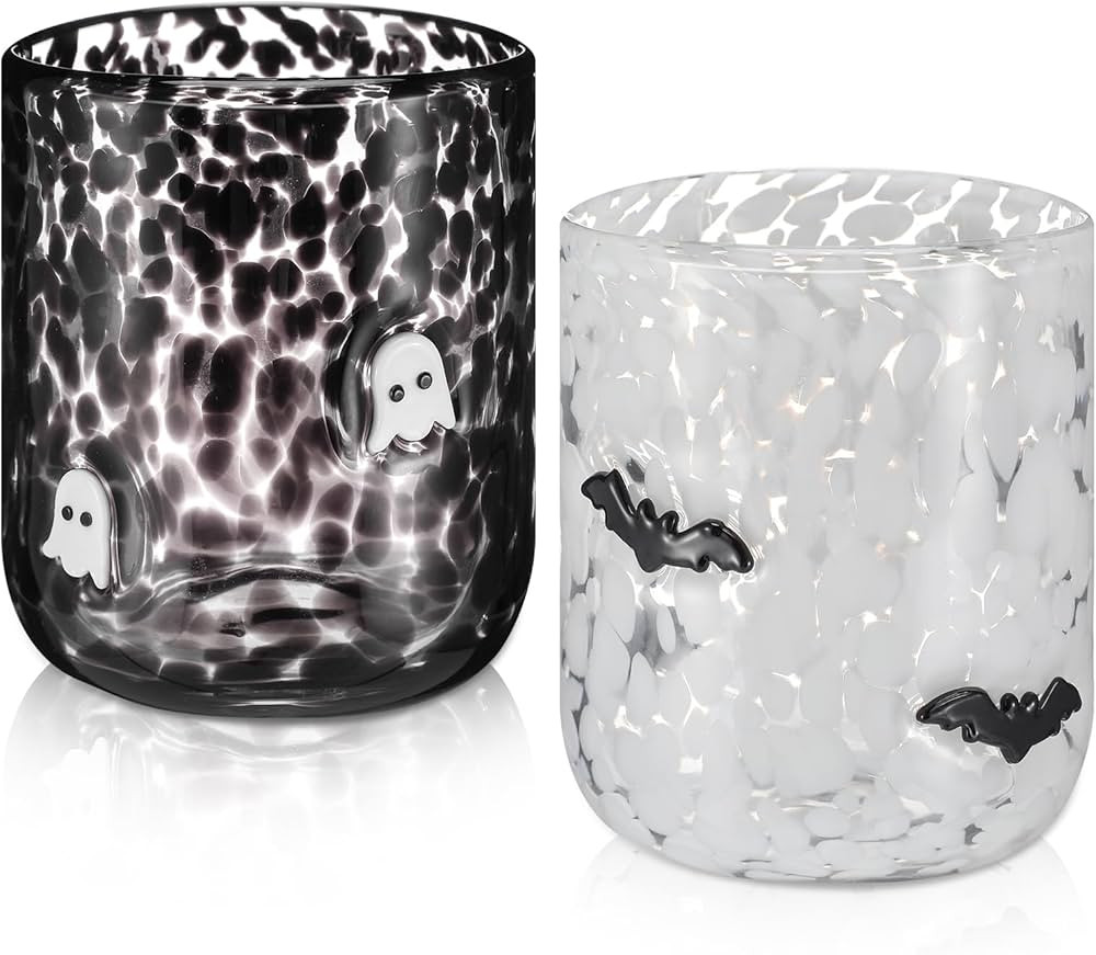 2 Pcs Icon Glass Cups - 16 oz Cute Icon Juice Glass for Holiday Party Home Decor Lovely Gifts(Hal... | Amazon (US)