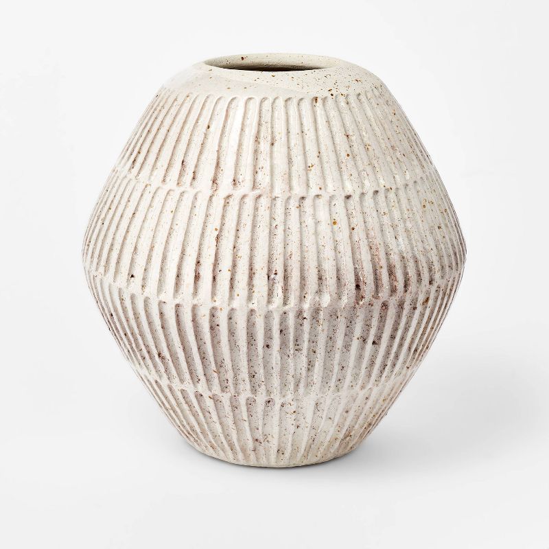 Large Carved Cream Vase - Threshold&#8482; designed with Studio McGee | Target