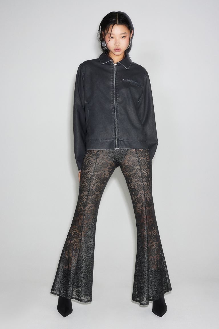 Lace Flared Pants - Black - Ladies | H&M US | H&M (US + CA)