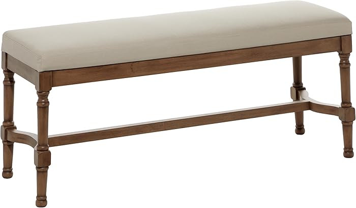 Deco 79 Wood Bench with Burlap Seat, 47" x 16" x 18", Brown | Amazon (CA)