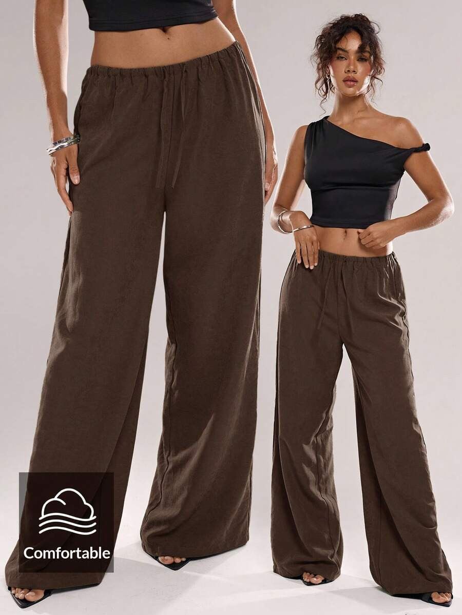 Avantive Women's Solid Color Casual Pants | SHEIN
