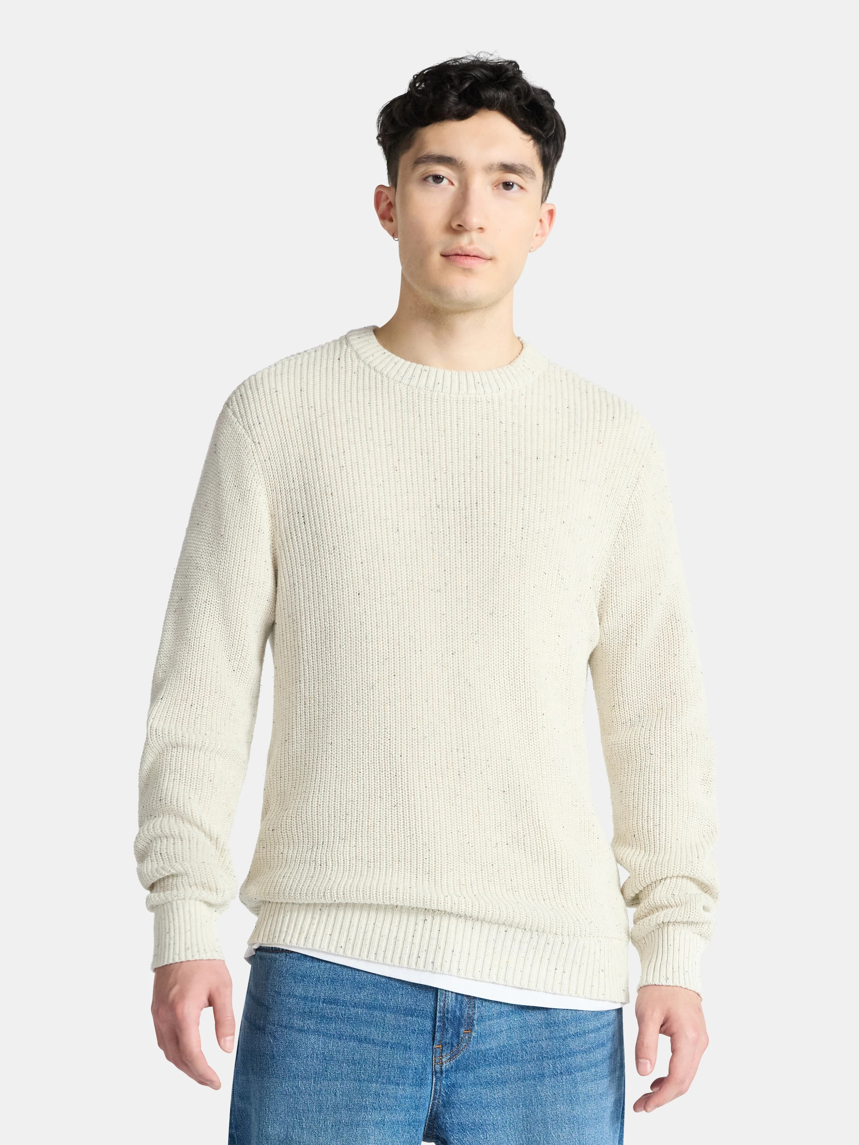 No Boundaries  Souffle Yarn Confetti Sweater with Long Sleeves, Men's Sizes XS-3XL | Walmart (US)
