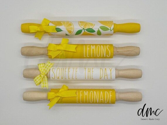 Lemon Mini Wooden Rolling Pins  Rae Dunn Inspired Rolling | Etsy | Etsy (US)