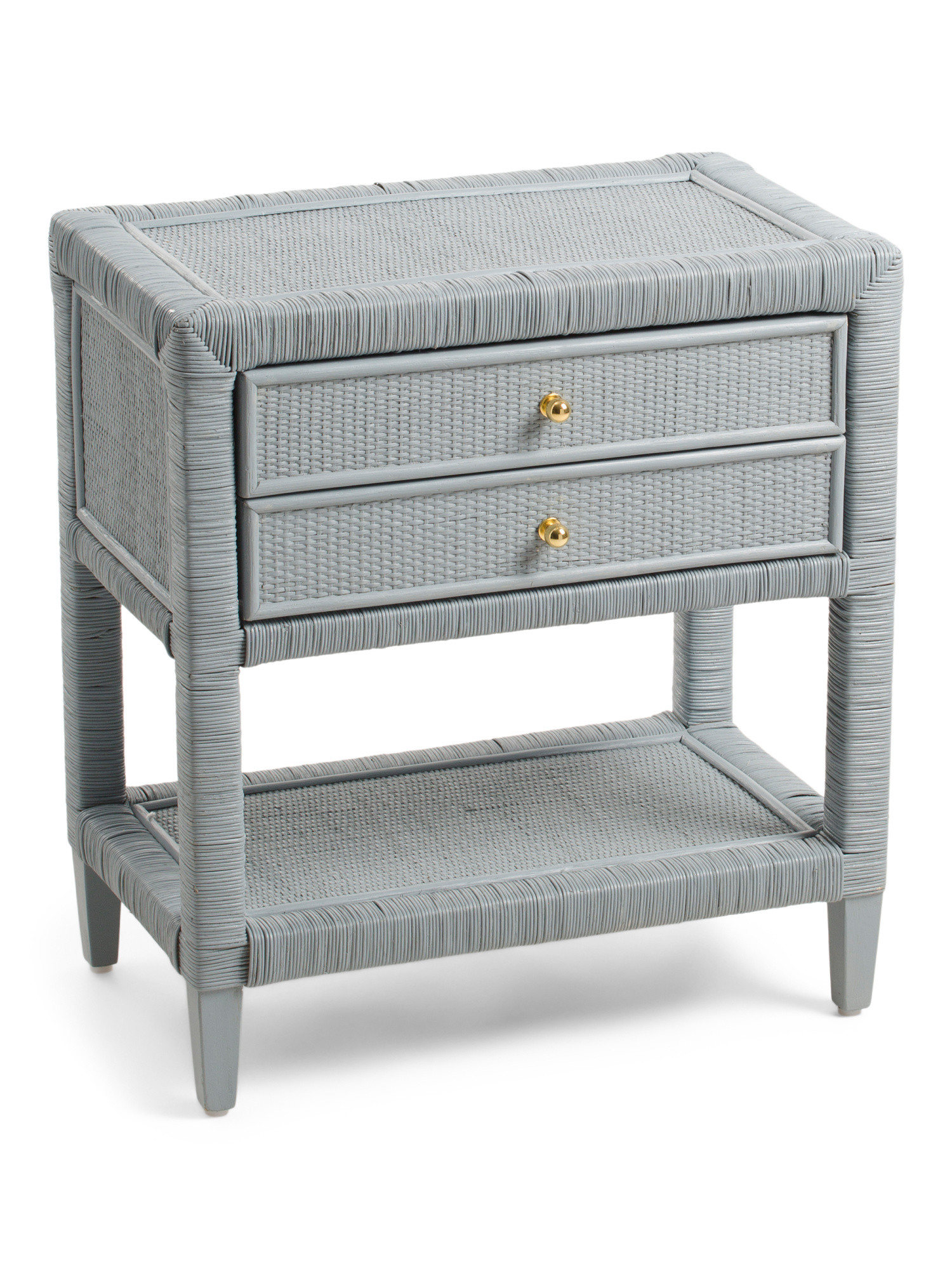 24in Woven Rattan 2 Drawer Accent Table | Marshalls