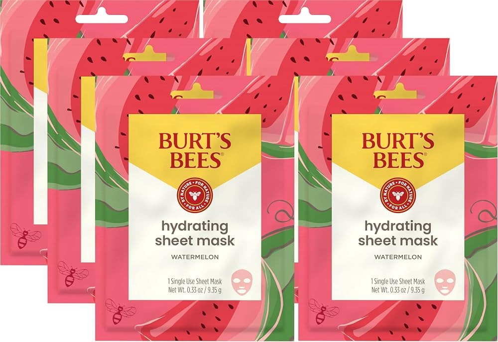 Burt's Bees Hydrating Sheet Mask with Watermelon, Pack of 6 | Amazon (US)