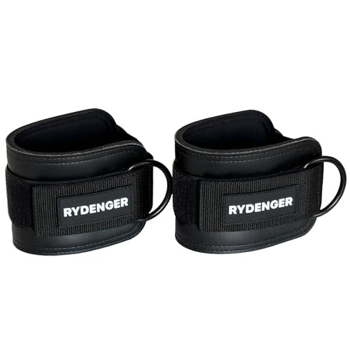 RYDENGER Ankle Straps (Pair) For Cable Machine - Adjustable Leg Straps, Ankle Cuff For Kickbacks, Workout Equipment for Gym- Workout Accessories, Ankle Bands | Amazon (US)