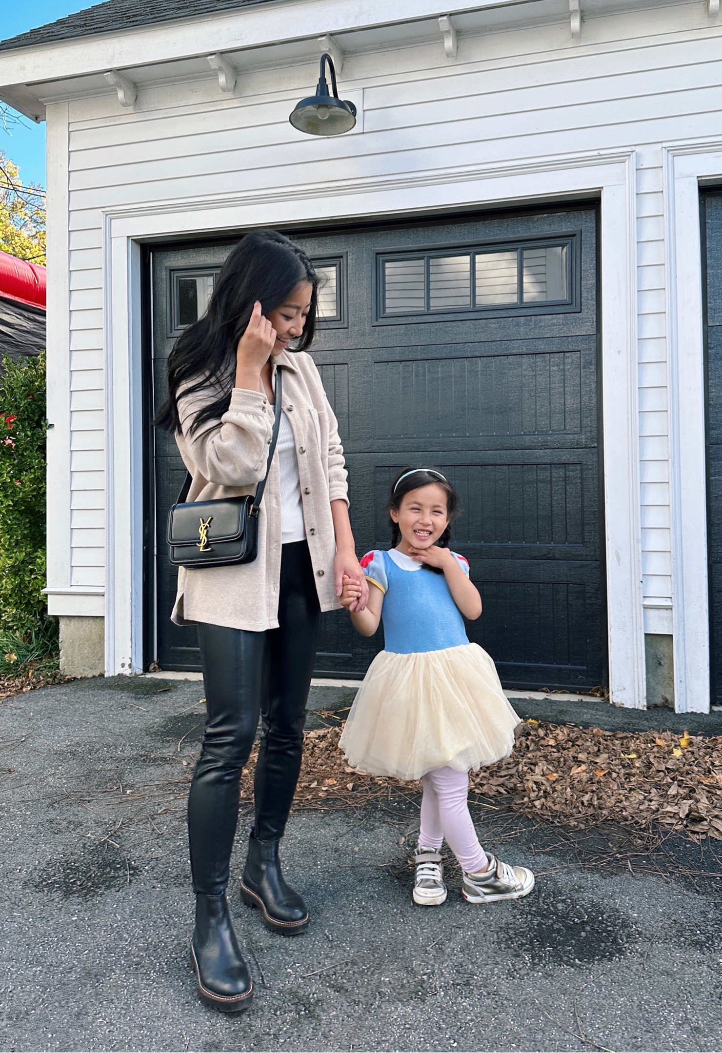 Weekend snap in my cozy petite friendly knit shacket // little girls princess sweater dress, perfect holiday gift!

•Madewell shirt jacket xxs - on sale, plus extra 40% off with code OHJOY. I’m wearing heather sandalwood but linked gray which is fully stocked
•Topshop faux leather pants 0P. Runs a little small per topshop sizing and so comfortable and petite friendly!
•Caslon Miller boots size 5 - current version linked as well as a very similar style
•YSL bag
•on Nori: Gap knit princess dress 

#petite

#LTKSeasonal #LTKkids #LTKsalealert