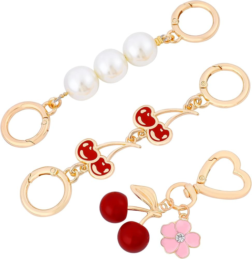 3PCS Bag Extender Chain for Women, Strawberry Cherry Pearl Purse Strap Extenders & Strawberry Che... | Amazon (US)