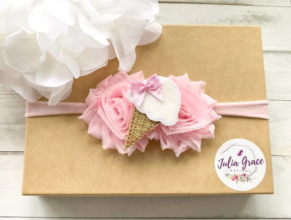 Pink Ice Cream Cone Headband OR Hair Clip Ice Cream Baby - Etsy | Etsy (US)