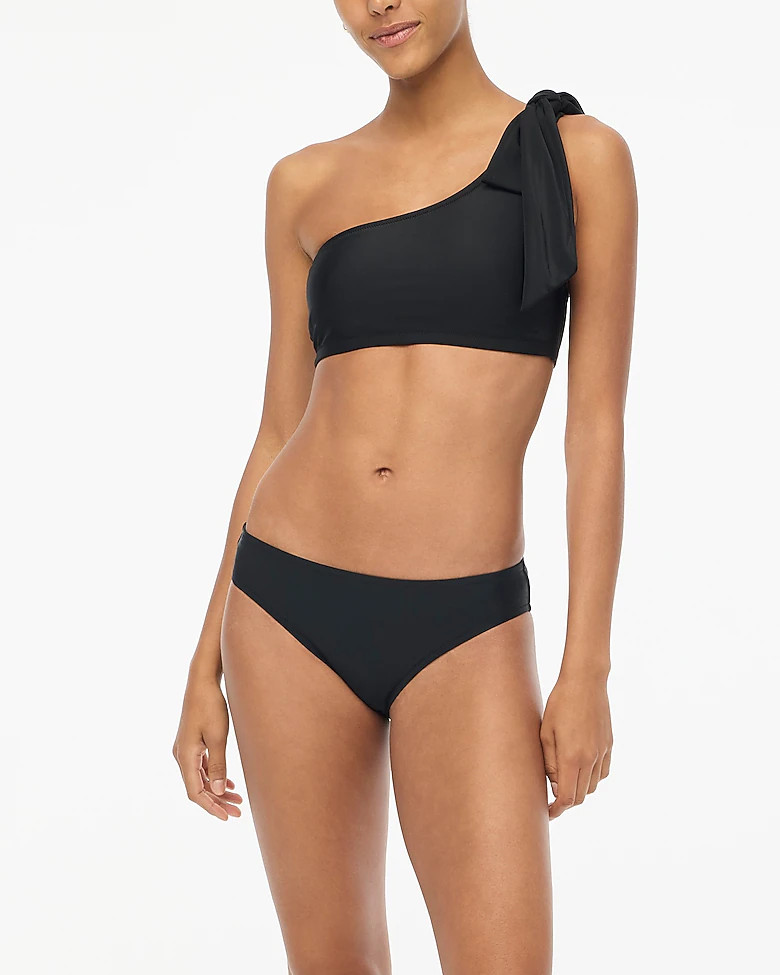 One-shoulder bow bikini top | J.Crew Factory