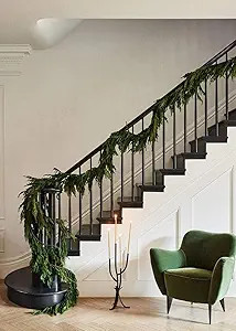 Afloral Real Touch Norfolk Pine Entry/Staircase Garland - 180" Long | Amazon (US)