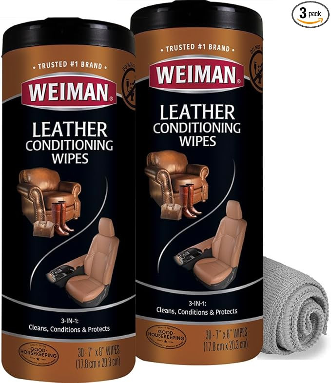 Weiman Leather Cleaner Wipes - Clean Condition UV Protection Help Prevent Cracking or Fading of F... | Amazon (US)